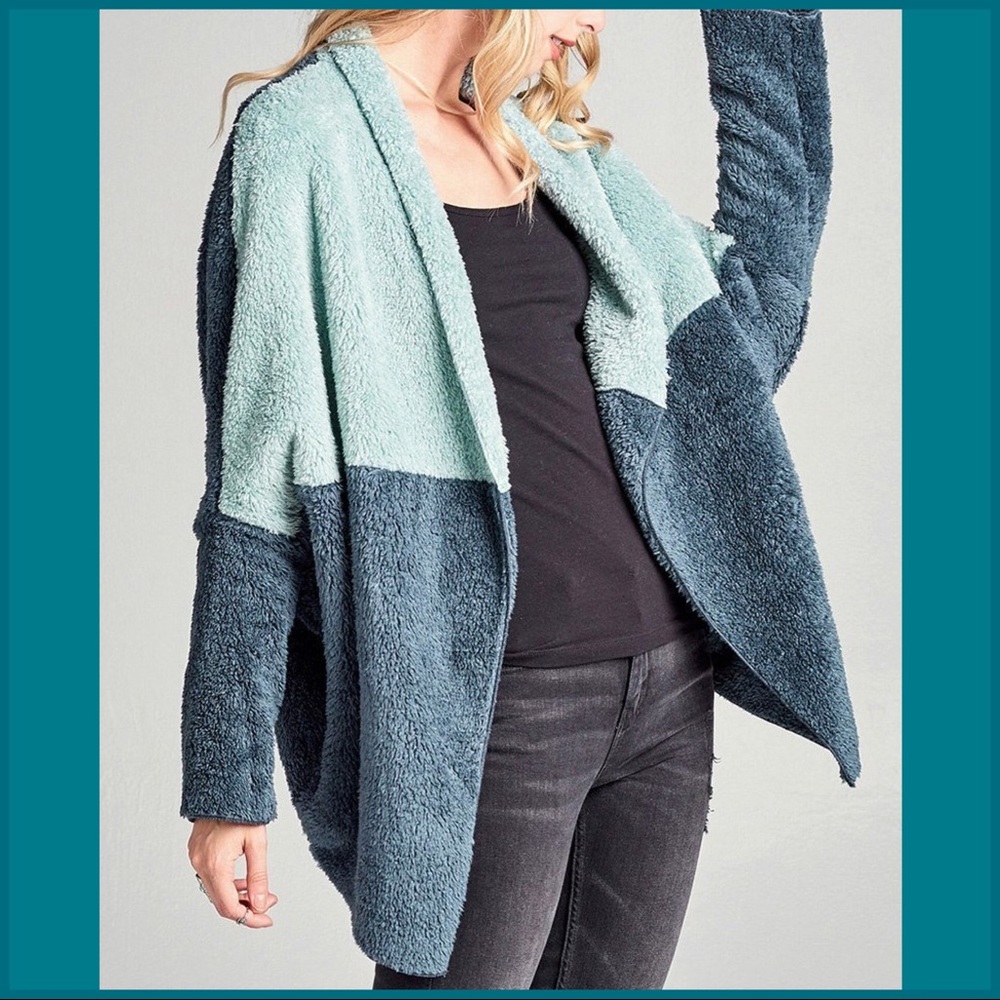 SOFT COLOR BLOCK OPEN STYLE JACKET ALL SEASON - Picture 7 of 14